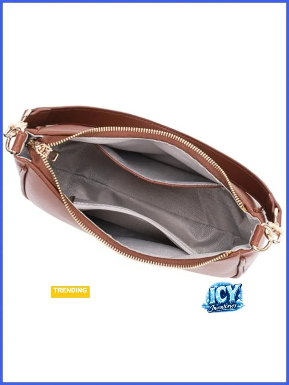 PU Leather Hobo Shoulder Handbag Tote Purse with Zipper Closure
